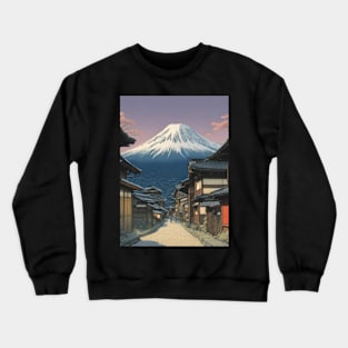 sunset mt fuji kawase hasui style art japan Crewneck Sweatshirt